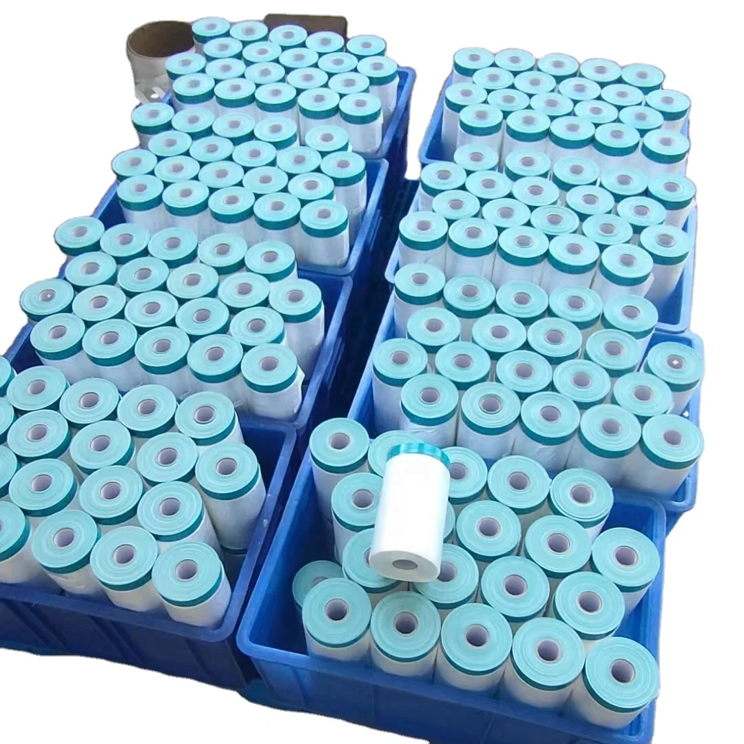 Plastic Film Decoration Light Weight HDPE Speedy Masking Film With Tape Roll for Car