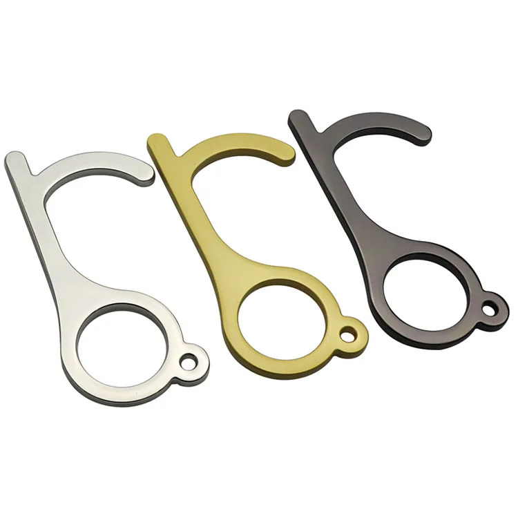 brass keychain door opener hands free no touch door opener keychain