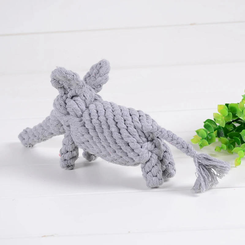 RTS Cotton Rope Weaving Simulation Elephant Pet Dog Chew Molar Toy Pet Dog Teeth Cleaning Toy Doll