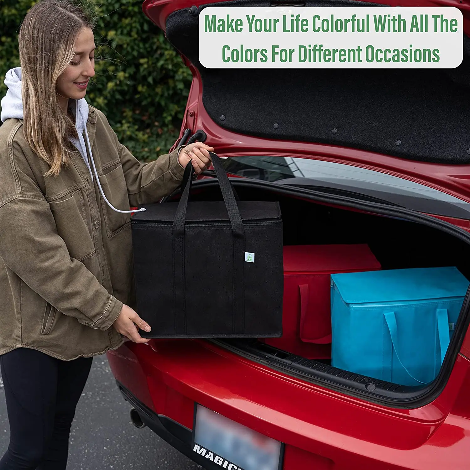 Многоразовая термоизоляционная сумка, большая Нетканая портативная термоизоляционная сумка для ланча со льдом