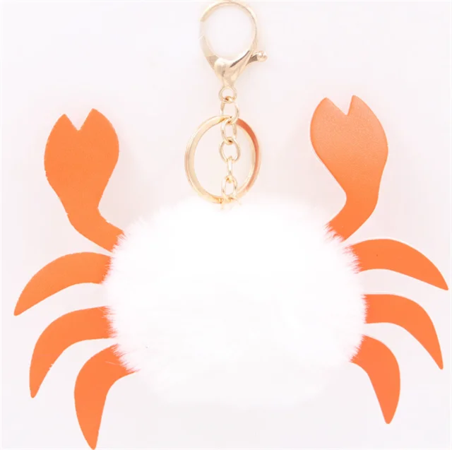 2024 Colorful Wholesale Furball PomPom Puff Ball Keychains Plush Fur Ball Key chain Pom Pom Keychain bulk