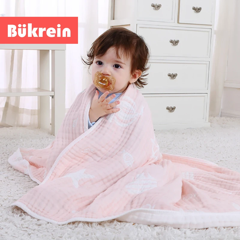 Wholesale 110*110cm  Six-Story Baby Cotton Bubble Yarn Soft Absorbent Beach Towel Children Quilt Bath Towel For Newborns