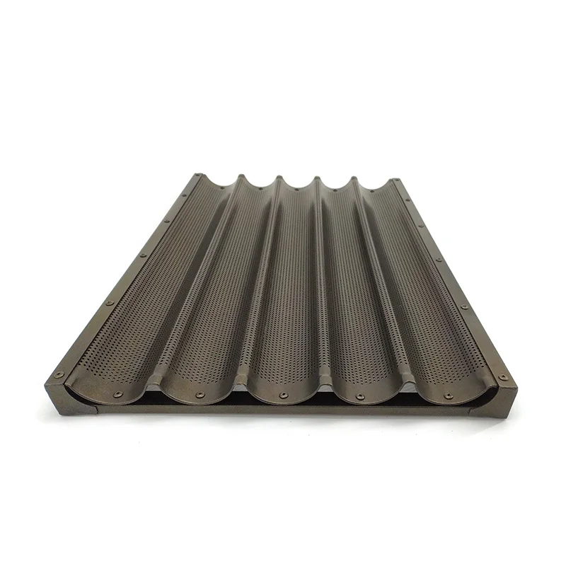 Commercial Grade Bakeware 5 Loaf Nonstick Aluminum Uni-Lock Baguette French Bread Pan 457*660 mm