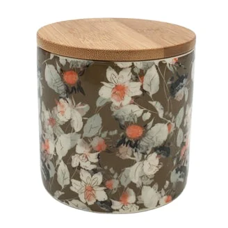 Decoration handmade ceramic canister with lid and rubber seals