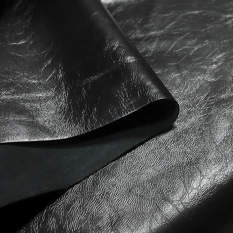 New first layer cowhide wrinkled oil wax leather shoes material bag clothing