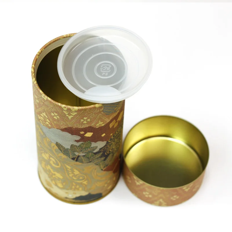 Reliable sufficiently airtight black metal large tea tin can