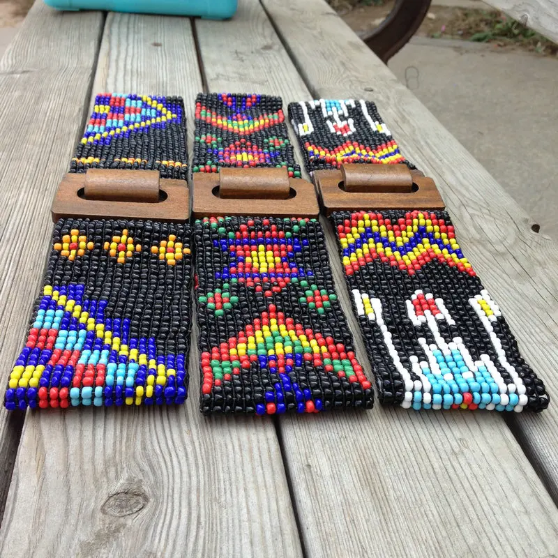 Индивидуальный разноцветный эластичный пояс из бисера, женские модные аксессуары, ремень из бисера ручной работы