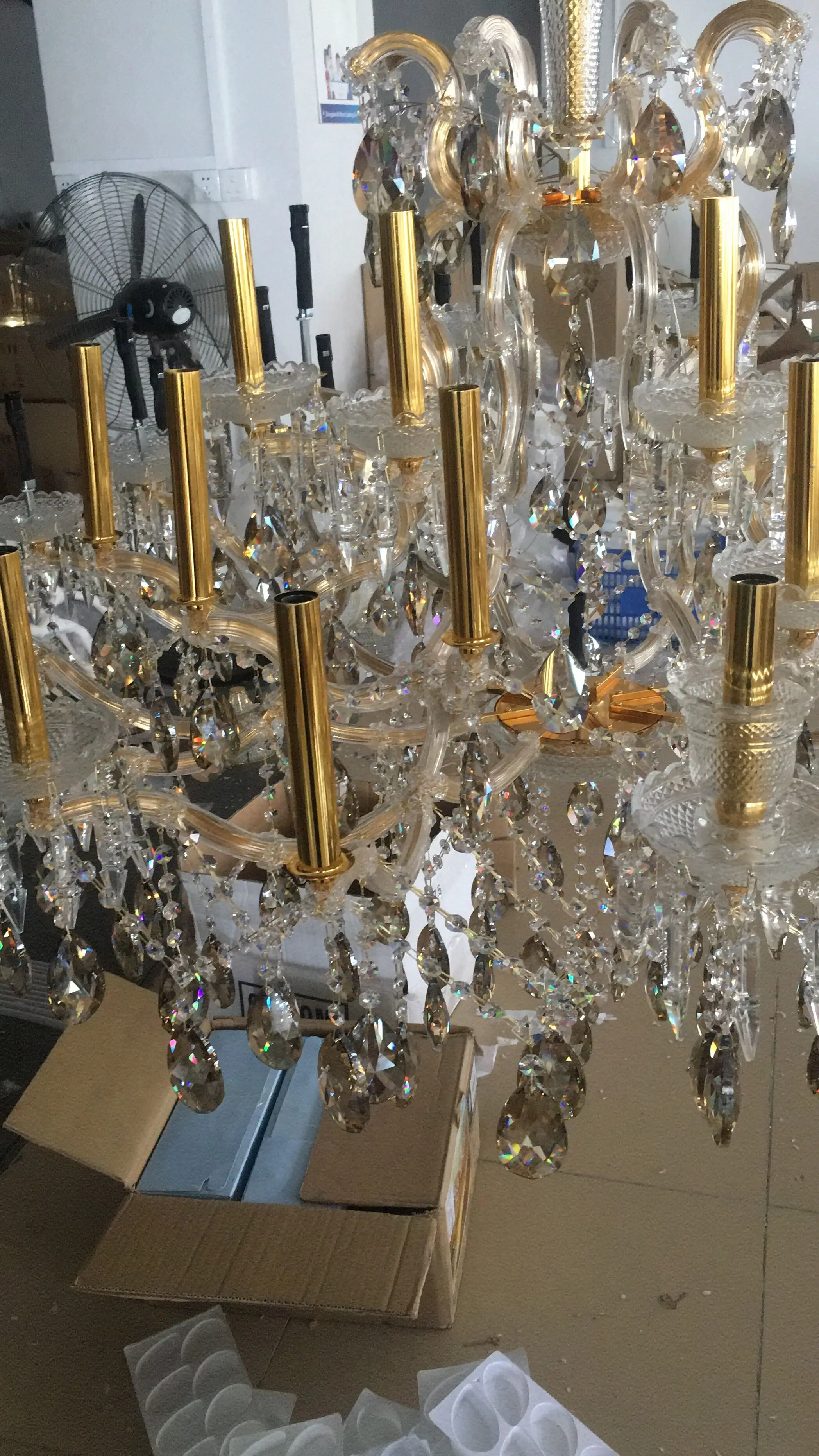 Cognac crystal golden chandelier lighting indoor decoration candle lamp chandelier wholesale price hot sale glass lighting