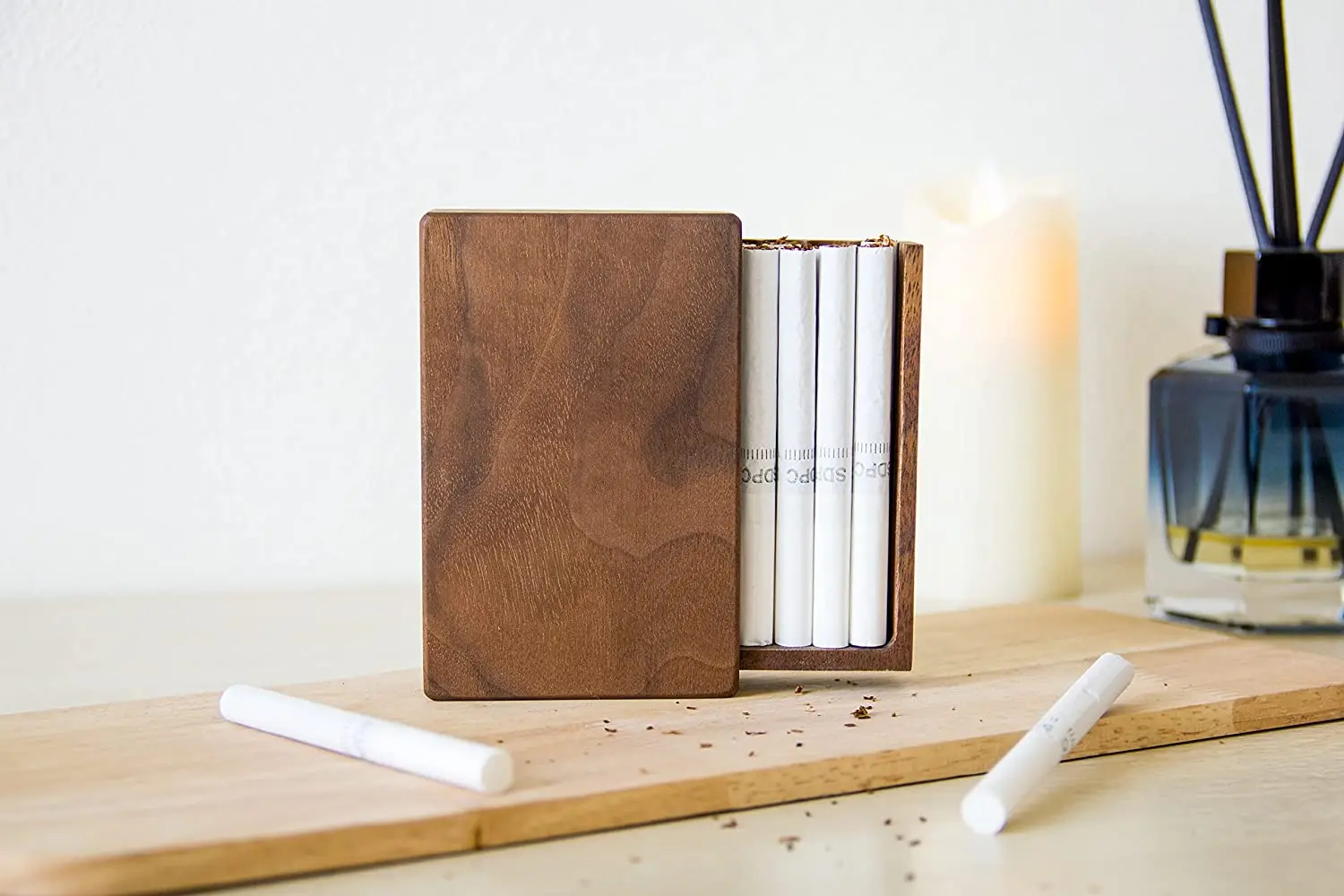 Holds 16 Cigarettes Elegant Japanese Decorative Wooden Cigarette Case for Men and Women