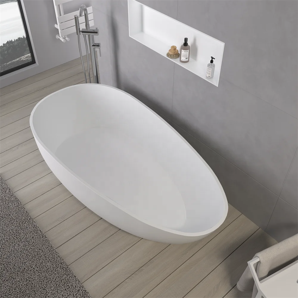 Customize Size Repairable CUPC Bath Tub Adult Luxury Soaking Solid Surface Freestanding Bathtubs