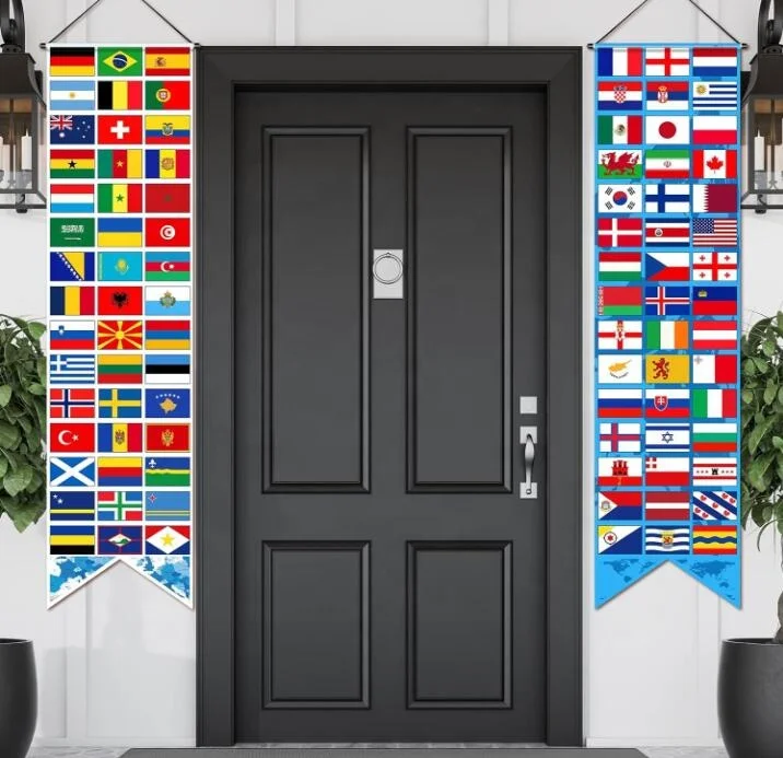 2024 Hot Selling Decoration Soccer World Color Flags Porch Signs Banners National Flags For Soccer Party Sports Events Clubs