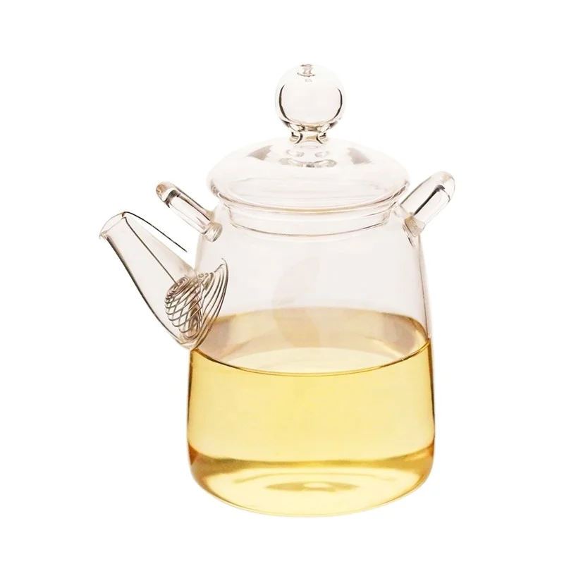 Handmade Borosilicate Glass Tea Pot Custom Clear Mini Glass Teapot Heat Resistant Glass Teapots
