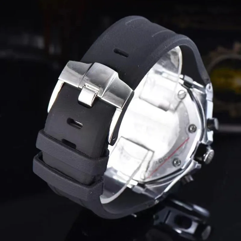 Men Chronograph Analog Quartz Watch Silicone Waterproof Luminous Quartz Wrist Watches