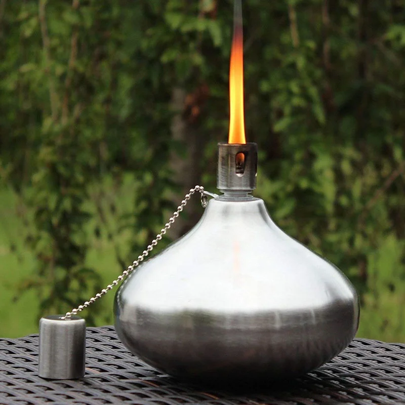 Настольные масляные горелки tiki для отдыха на открытом воздухе, масляная лампа из нержавеющей стали