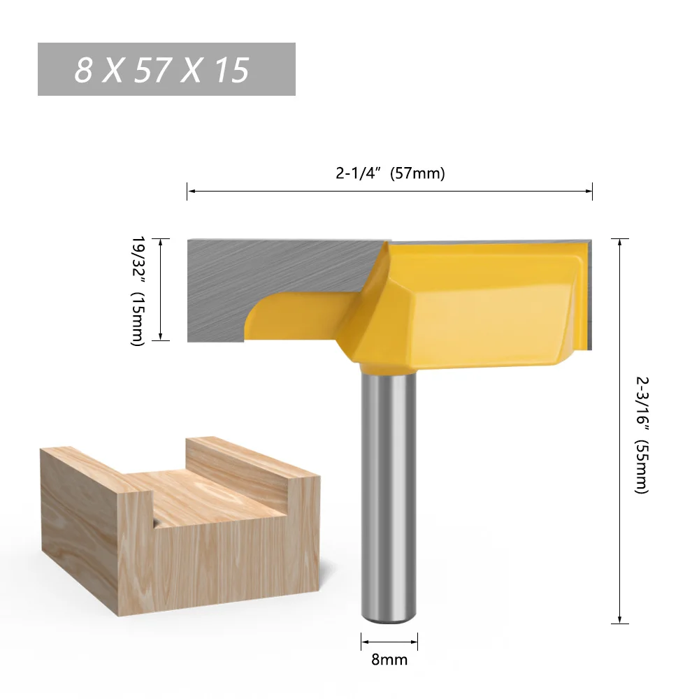 1/2mm /12mm /8mm shank Clear Bottom Cutting Angle Large Diameter Woodworking Router Bits