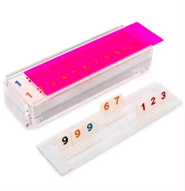 Factory Custom Judaica Rummy Game Tiles Set lucite Cube Rack Travel Tiles Board Game Rummy Card Fast Moving Acrylic rummy game