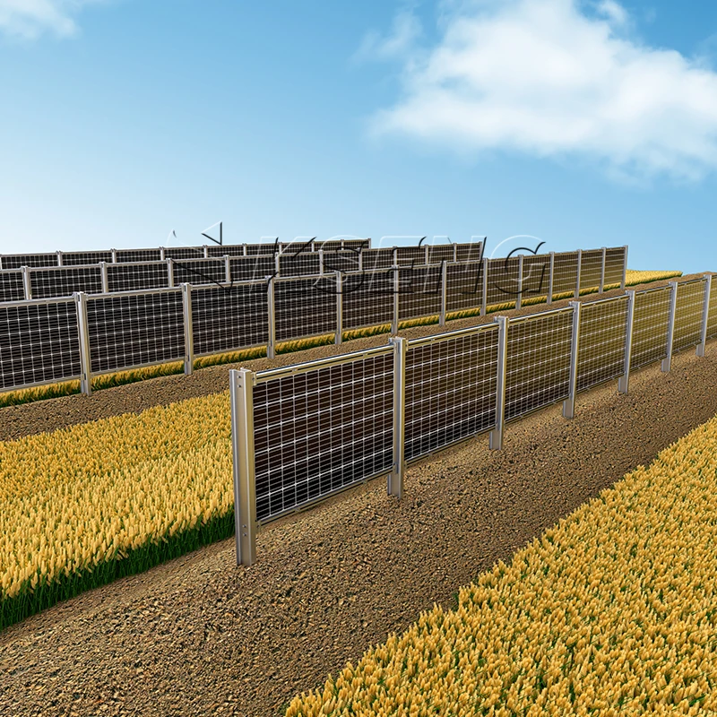 Load Power Plants Solar Pv Mounting Systems Vertical Bifacial solar fencing system