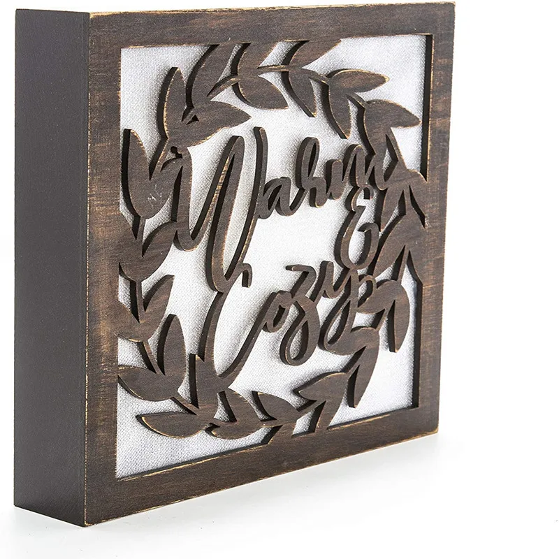 Customized Logo Pattern Shaped Design Wood Pieces And Wooden Forest Decorations Trees And Christmas Ornaments