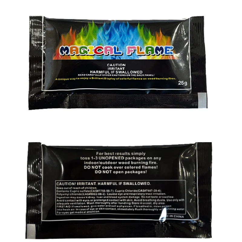Custom Logo OEM Factory Wholesale Colored Fire Magic Fire Colorful Flames Powder Mystical Fire