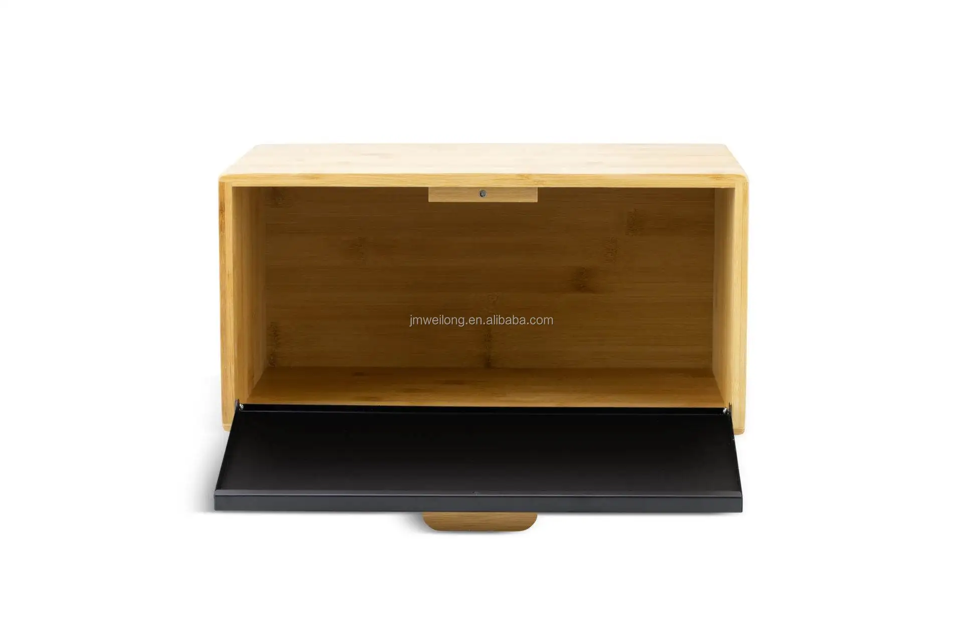 Wholesales bamboo and metal bread box Vintage Galvanized Kitchen Metal Bread Bin home decal square home storage box