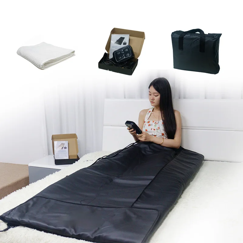 Guangyang OEM/ODM Far-infrared Body Shaping Sauna Blanket PU leather Portable Infrared 1 zone Heating Therapy Sauna Blanket