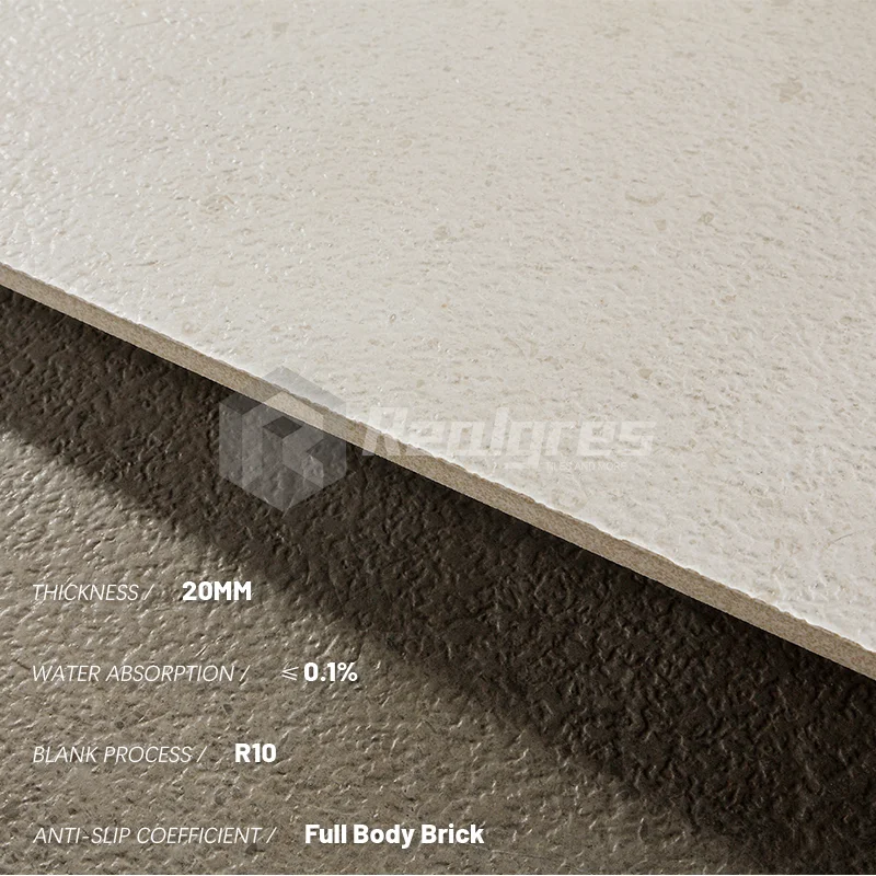 External Mystic Beige Porcelain Tiles 2 cm Thickness Antique Outdoor Modern Patio Tile