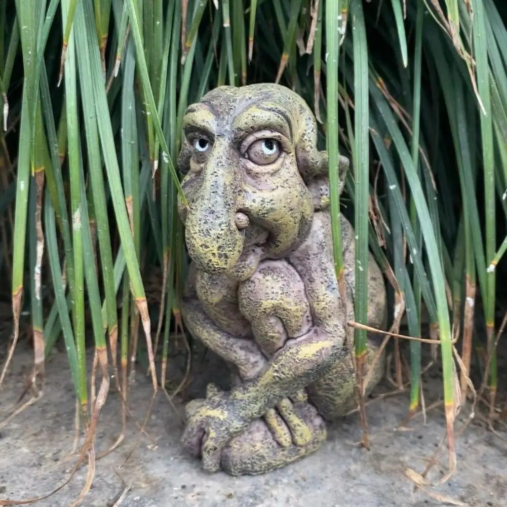 Sturdy Great Gargoyle Troll Garden Gnome Statue Wear-resistant Gargoyle Figures Decorative