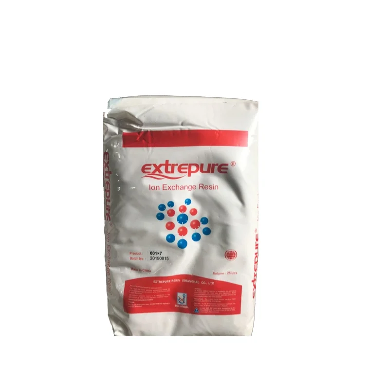 Good Physical And Chemical Stability Polystyrene Styrene Type Gel Strong Acid Cation Exchange Resin 001*7