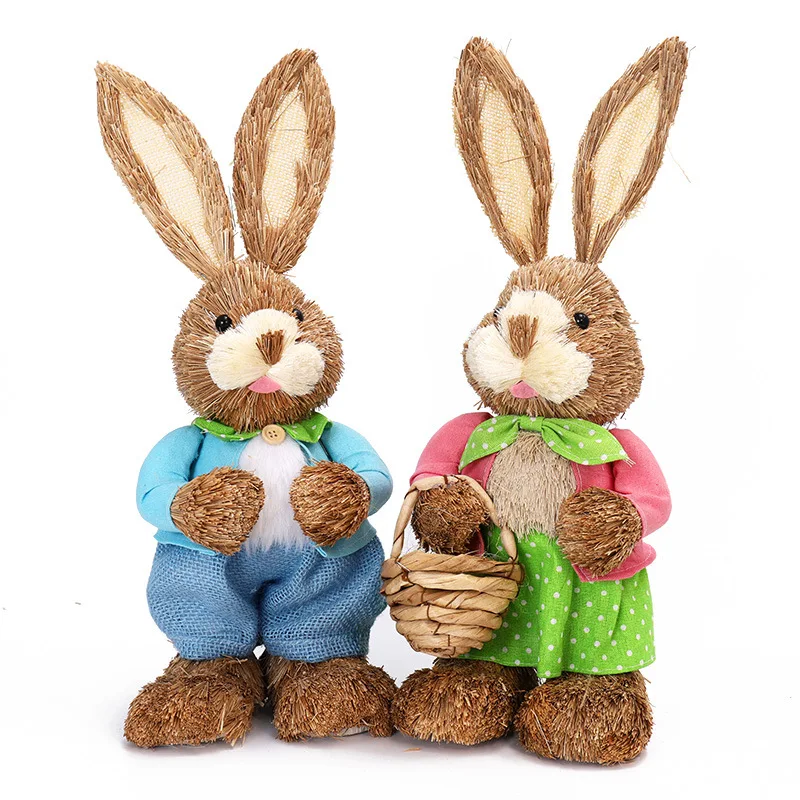 2022 Handmade Sisal Custom Easter Bunnies