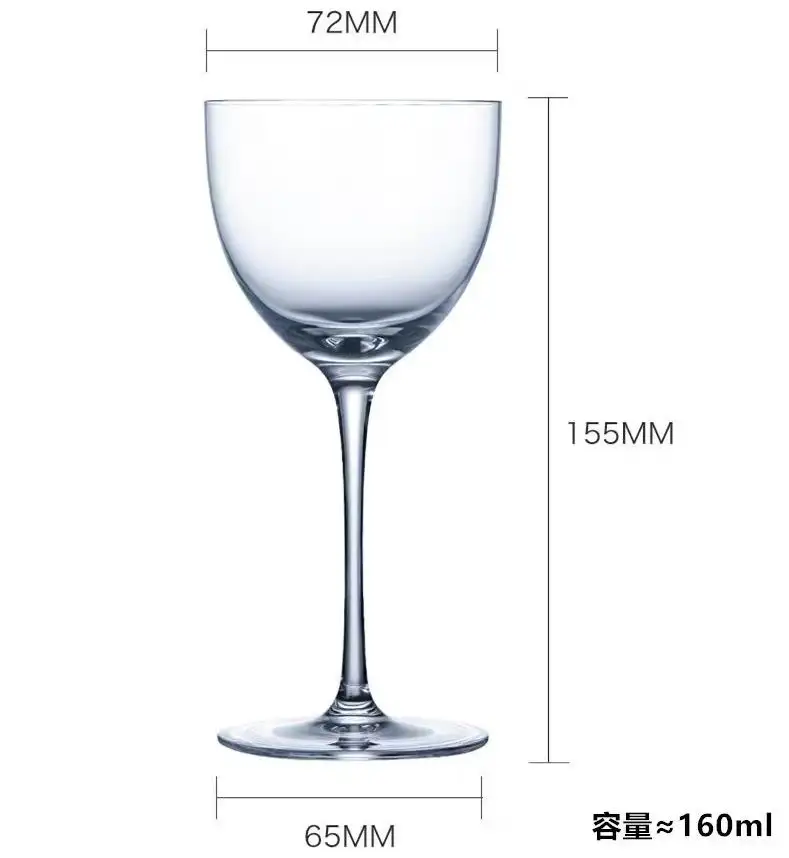 Light Luxury 155ml Crystal Nick Nora Cocktail Glass Cup Kimura Nikola Goblet Classical Wide Mouth Martini Glasses  Stemware