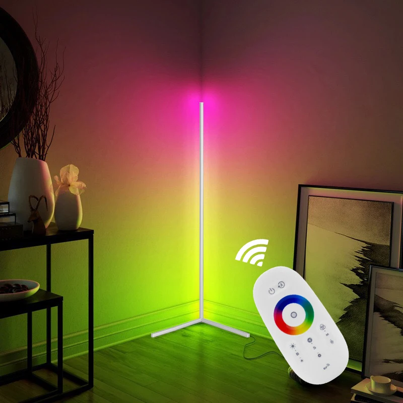 Светодиодный напольный rgb-светильник с дистанционным управлением в скандинавском стиле, угловая лампа для спальни, гостиной, дизайнерская напольная лампа со штативом