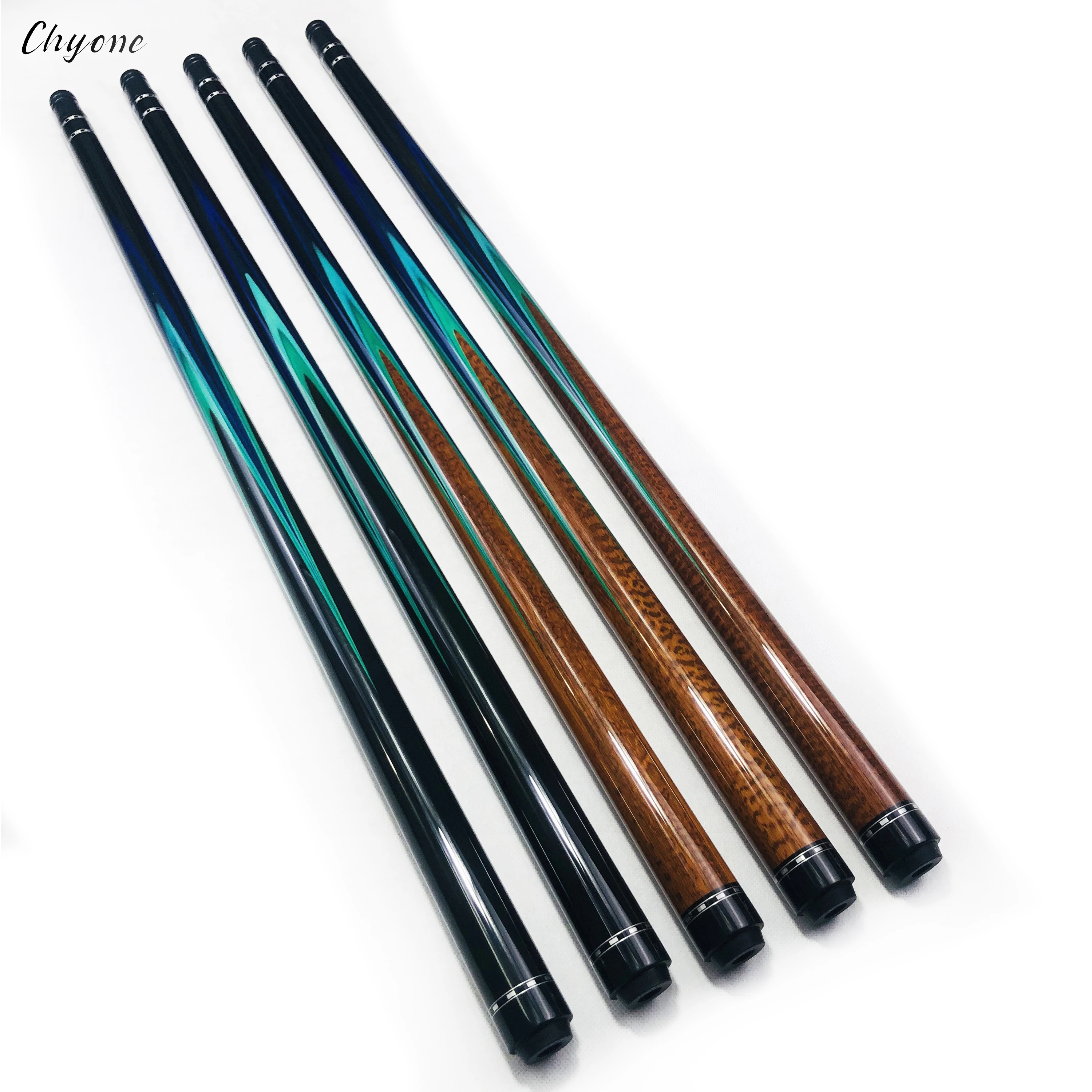 korea Carom cue Chyone custom rainbow design snake wood spliced billiard cue handmade pool cue