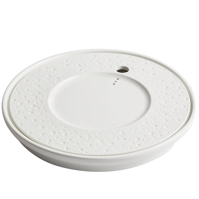 Round dry ice Sashimi Plate cutlery Creative Ceramic Seafood Salmon sashimi Fusion dish Premium dry ice plate