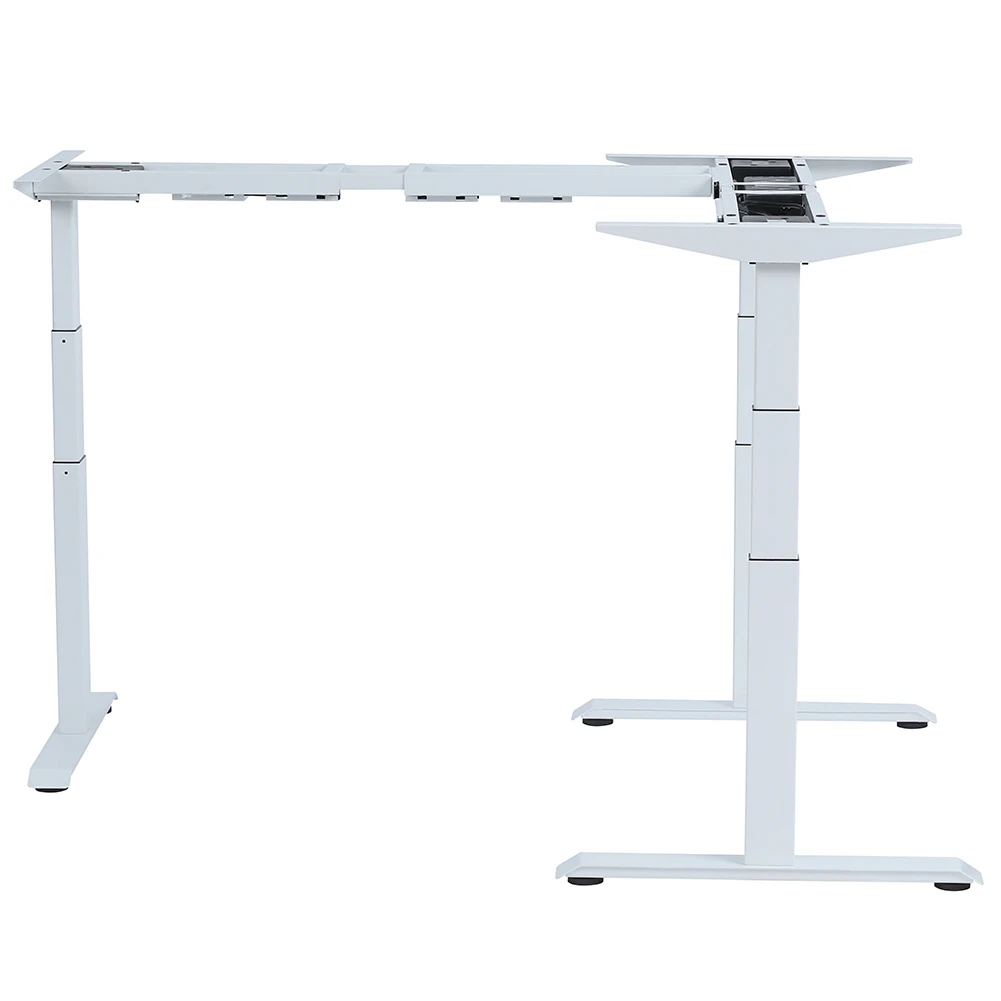 Height Adjustable L Shaped Corner Standing Computer Desk Frame Base