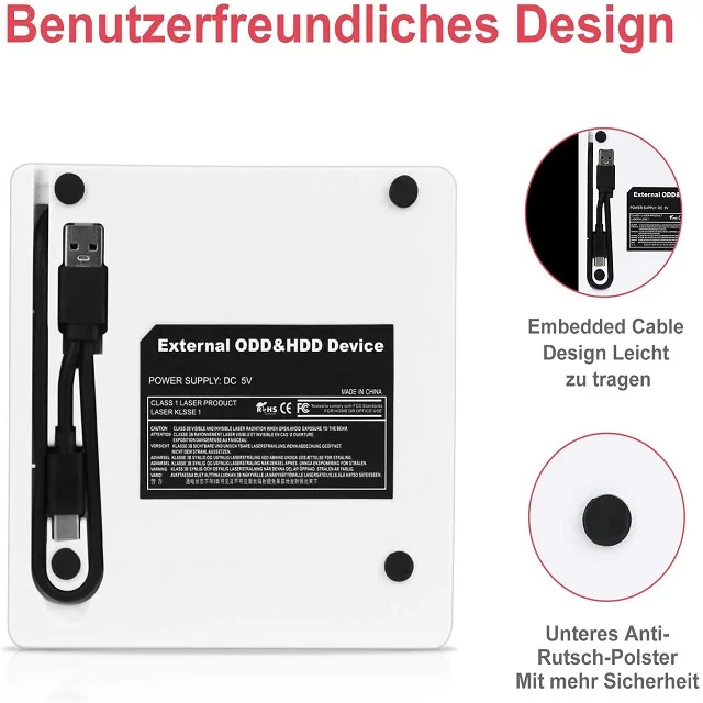 USB 3.0 Slim External DVD RW CD Writer Drive Burner Reader Player Optical Drives For Laptop PC dvd burner Type-c portatil