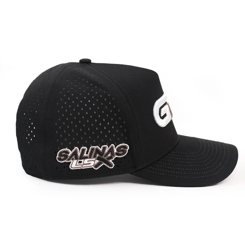 Tour performance perforated mesh golf hat custom 3d embroidered club team soccer fans snapback trucker hat headwear for men