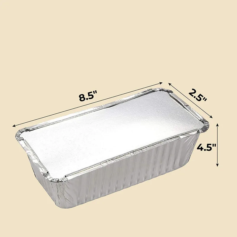 RE216 750ml Disposable Food Packaging Aluminum Foil Container Aluminium Foil Tray Rectangle Foil Baking Pans with Lid