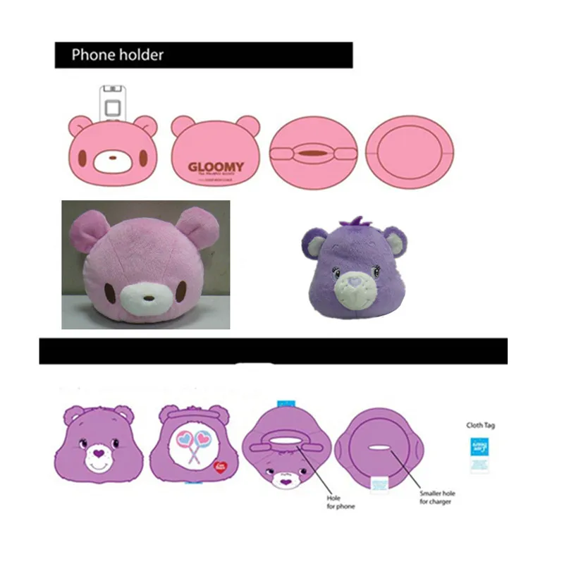 New Bear stuffed animal toys Soft cute Gifts gift funny Plush Toy Cell Phone Holder Stand