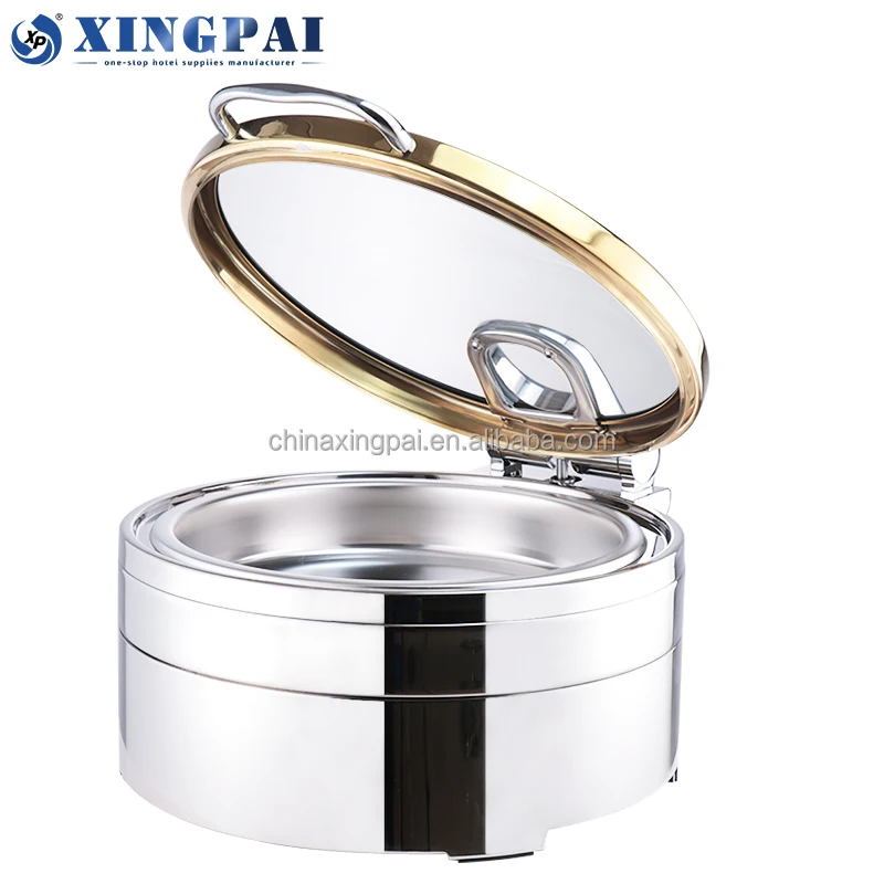 XINGPAI Catering Equipment Buffet 6 L Round Hydraulic Chafing Dish Stainless Steel 304 Cheffing Dishes