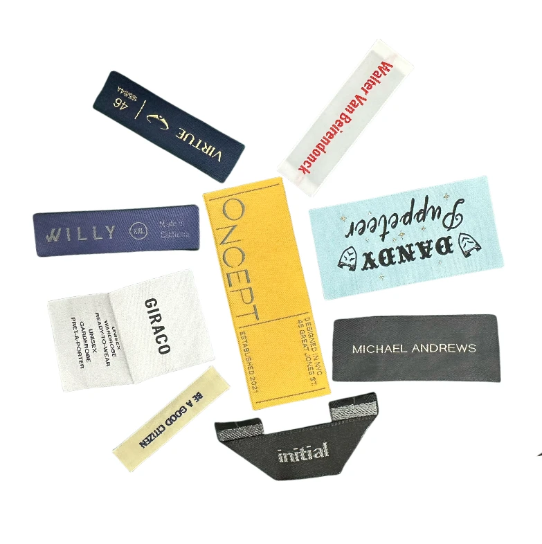 Factory direct customized garment woven jacquard label super soft crochet woven label for shirts and jeans