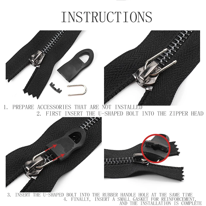 3#5#8#10#Removable Pull Zipper Hanging Accessory Repair Bag Jacket Zipper Body Universal Coat Zipper Body
