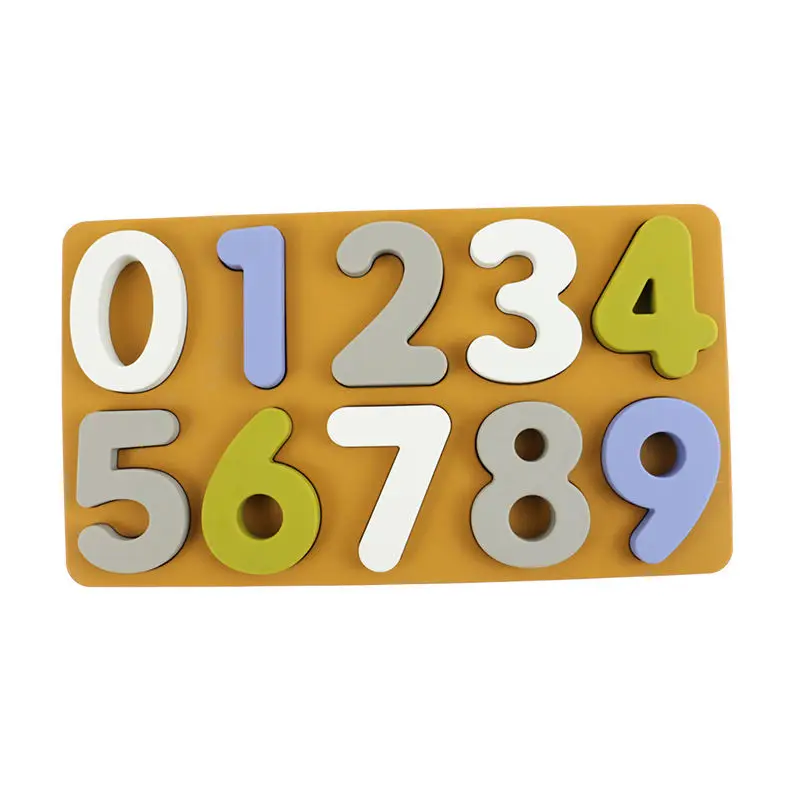 Early Education Food Grade Creative Children Math Number Patchwork BPA Free Toys Digital Stacke Silicone Puzzle Toys