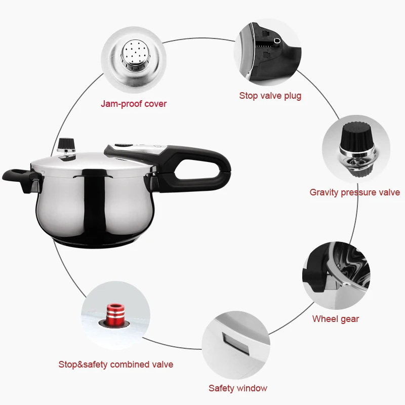 Заводская оптовая продажа кухонная утварь из нержавеющей стали Коммерческая профессиональная скороварка Индукционная газовая кухонная кастрюля