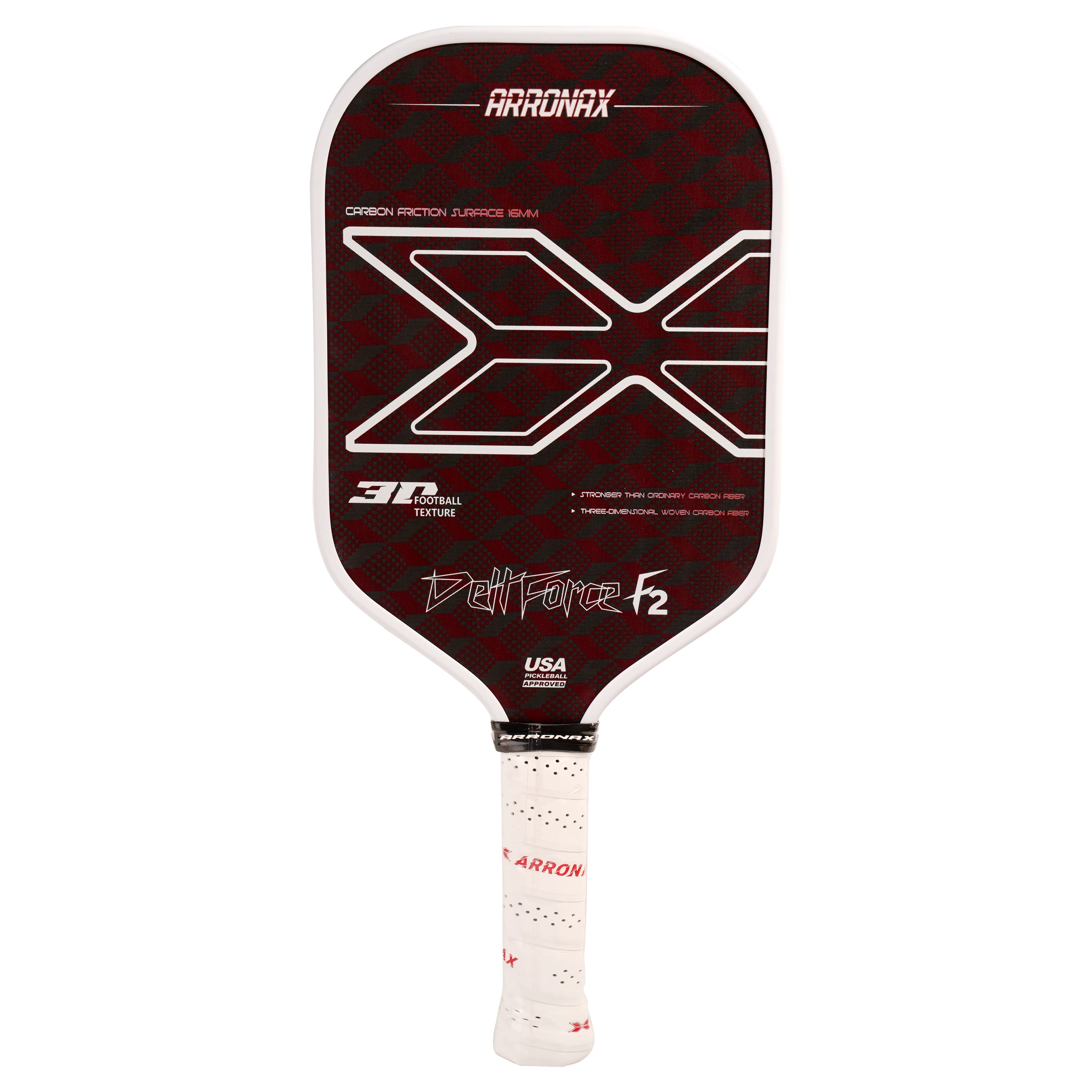 ARRONAX USAPA Approved Durable Max Spin Football Pattern 3D 18K  Thermoformed PP CORE Pickleball Paddle