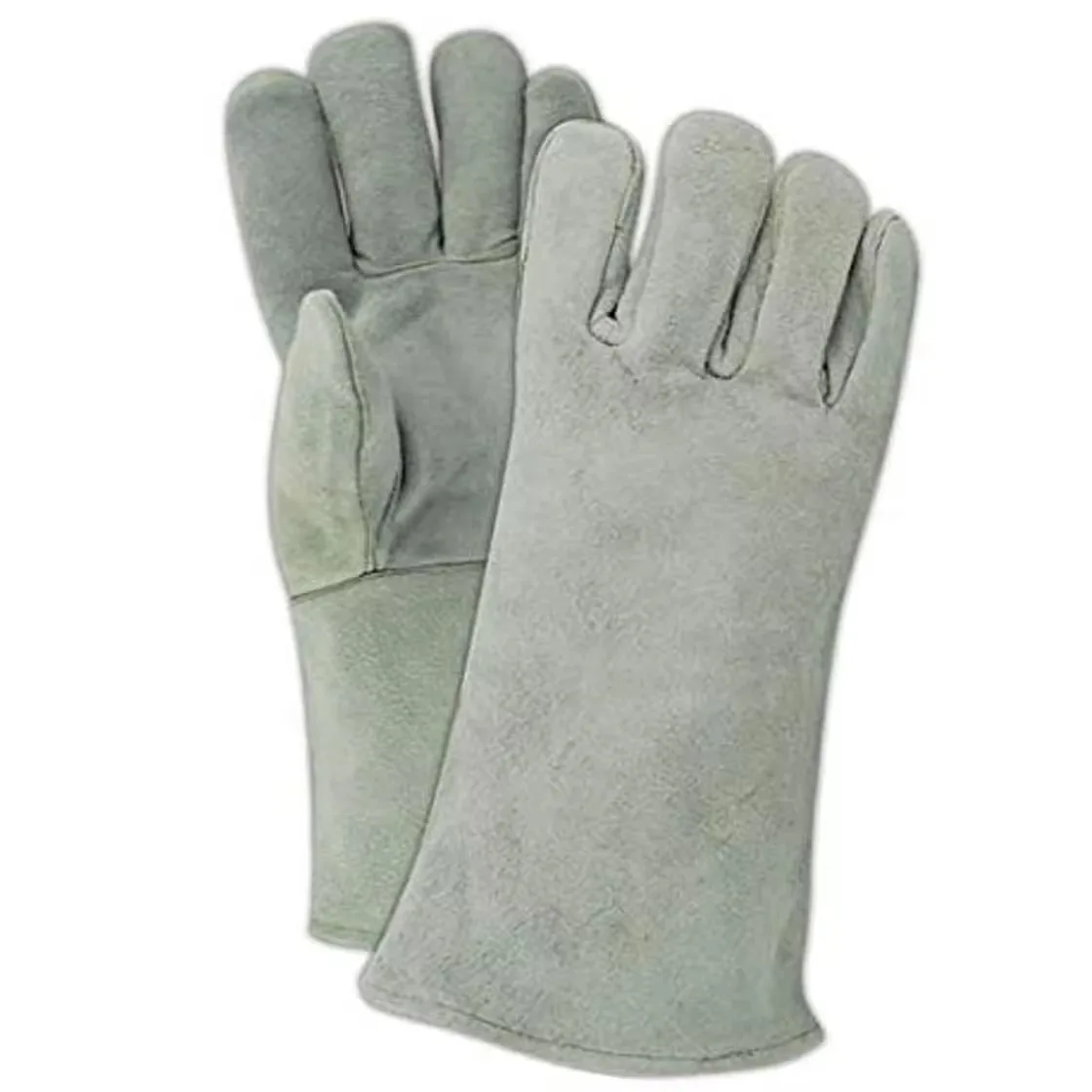 Cow Split Leather Full Lining 14' 16' 18' Heat Resistant BBQ Safety Welding Gloves