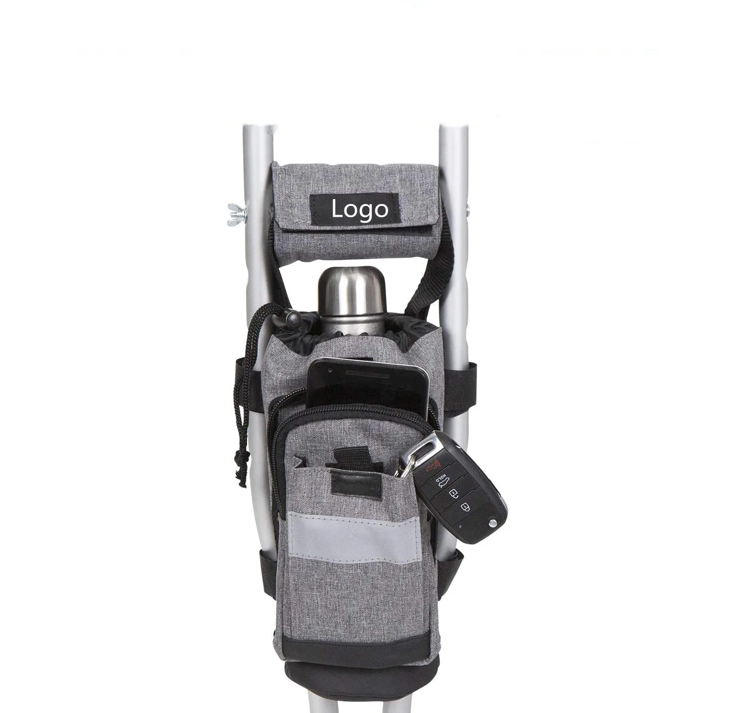 Crutch Accessories Bag - Pouch for Crutches with Grip Covers Storage Carry Kit for Walking Stick