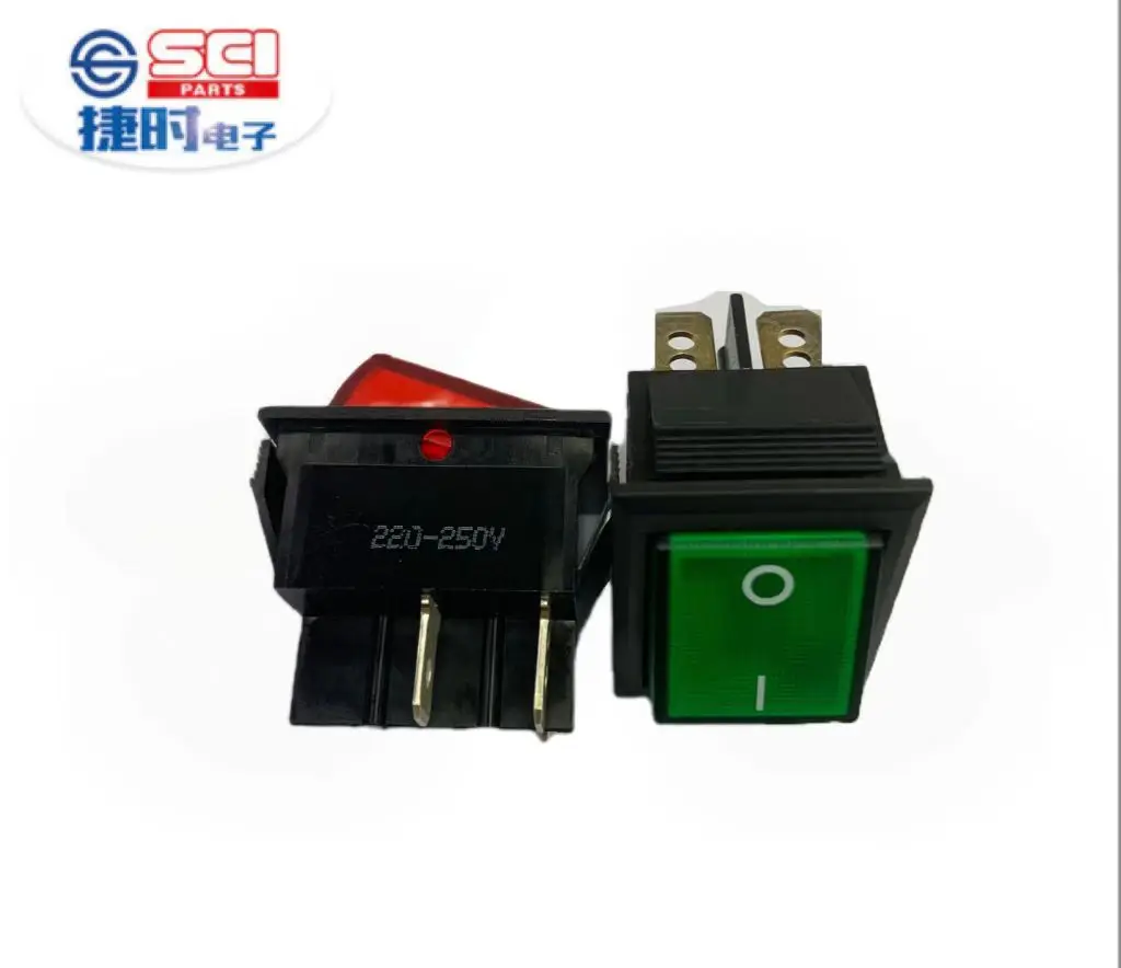TAIWAN SCI  Original manufacturer switch 16A125V 10A250V  4P 6P DPST DPDT rocker switch with LED light