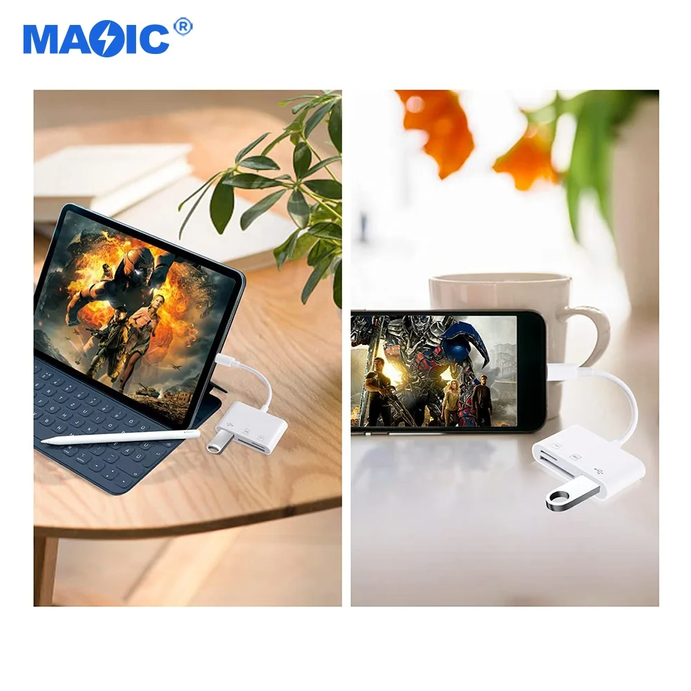 Cables Commonly Used Accessories 3 in 1 USB C to USB 3.0 TF SD OTG Card Reader Converter Card Reader Adapter for Type C Devices