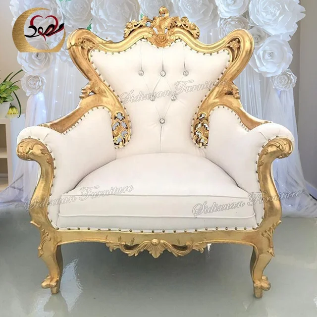 Старинные винтажные праздничные деревянные королевские стулья, роскошные свадебные королевские стулья