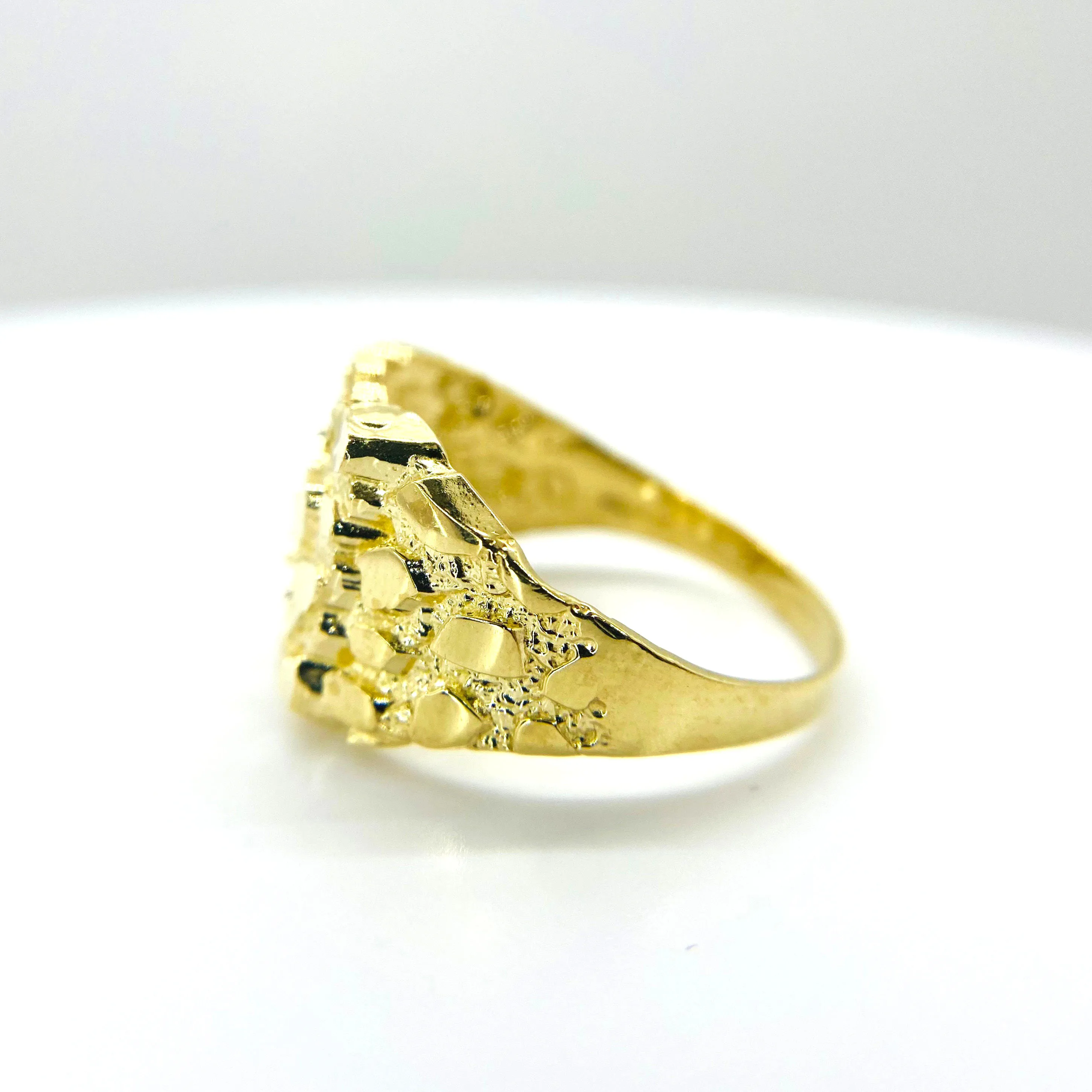 Duyizhao Fashion Personality Charm Jewelry 14k Gold Plated Nugget Square Ring For Men/Women